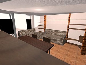 Prime modellazioni - progetto di un soggiorno, 1996