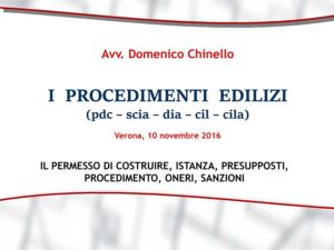 I procedimenti edilizi