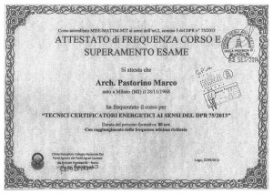 certificazione energetica degli edifici come da DPR 75/2013