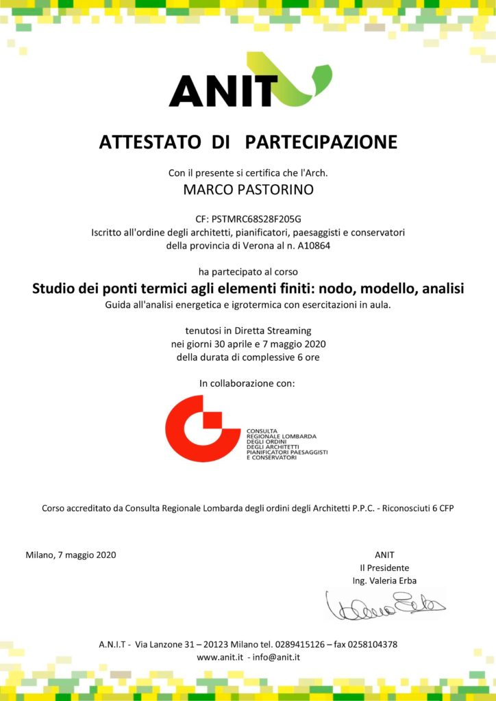 Studio dei ponti termici agli elementi finiti