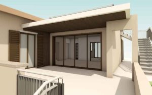 Ampliamento e riqualificazione con Piano Casa. Vista modello tridimensionale, Architetto Marco Pastorino