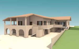Ampliamento e riqualificazione con Piano Casa. Vista modello tridimensionale, Architetto Marco Pastorino