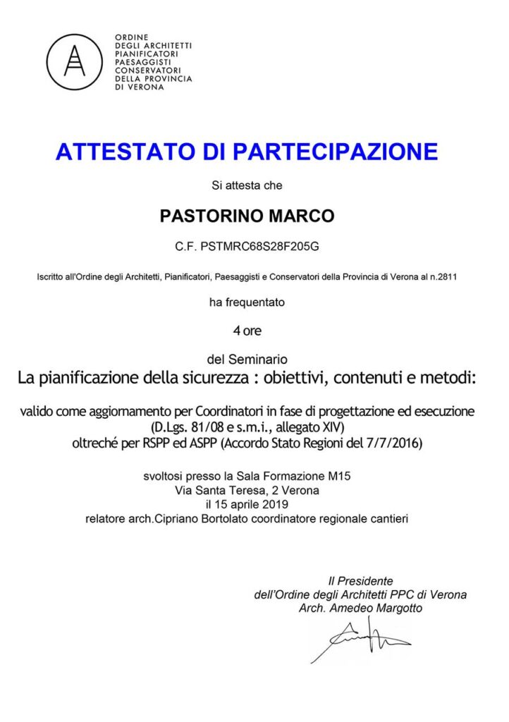 Aggiornamento Sicurezza di Cantiere 2019