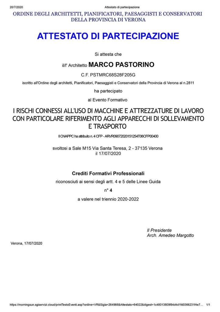 2020 Aggiornamento Sicurezza sui Luoghi di Lavoro