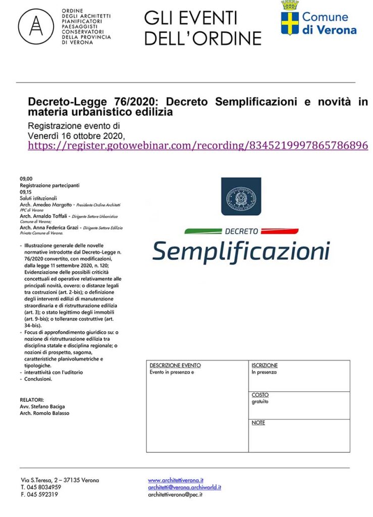 2020 Decreto Semplificazioni